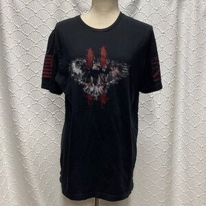 Grunt Style size XL  Black and Red Graphic Tee soft stretch muscle tee‎ military